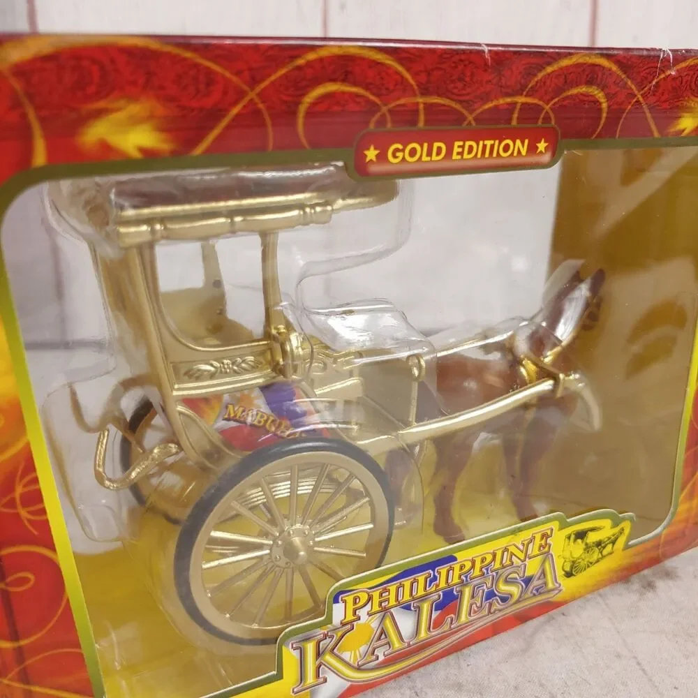 OPEN BOX - Philippine Kalesa Die-Cast Horse Drawn Carriage - GOLD EDITION 6 in
